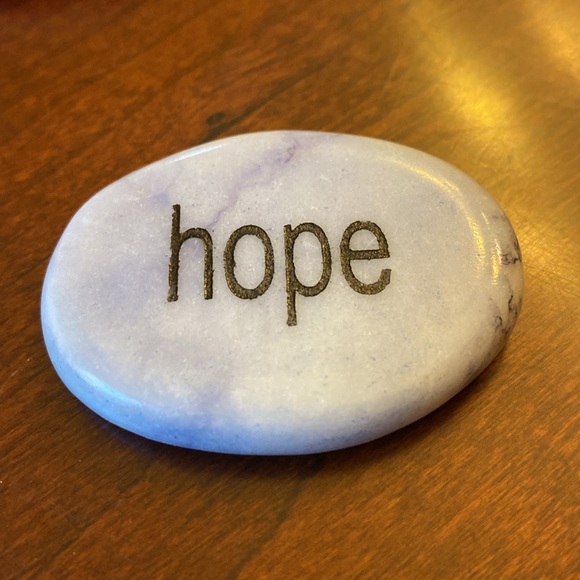 Hope, Love and Luck Inspiration Carved Polished Stones. Set of 3 with bag. - Picture 6 of 8